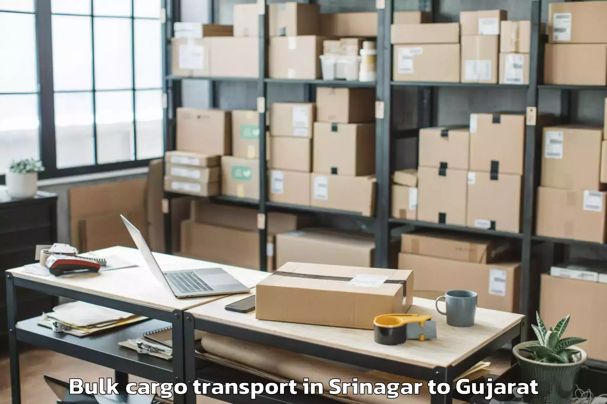 Professional Srinagar to Dahej Bulk Cargo Transport